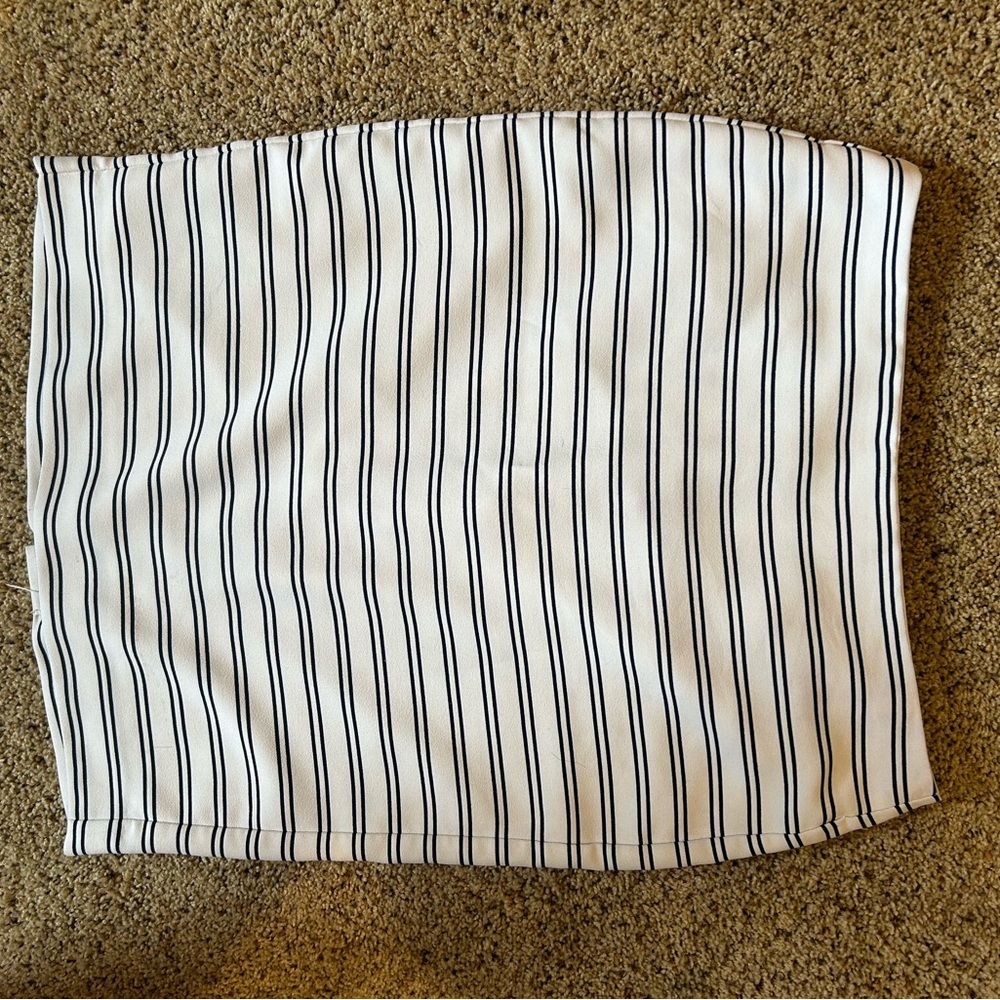 Banana Republic Striped Navy and White Pencil Skirt